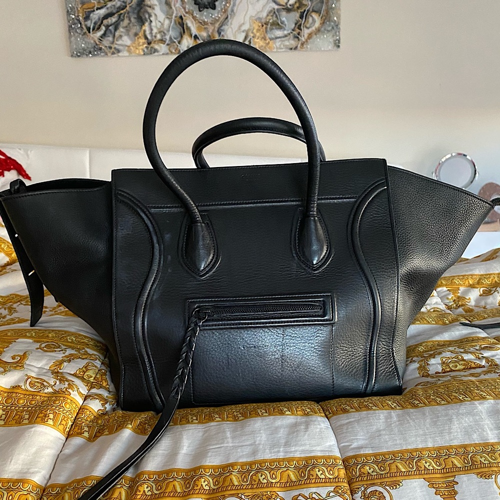 Celine medium luggage Phantom Supple Calf bag